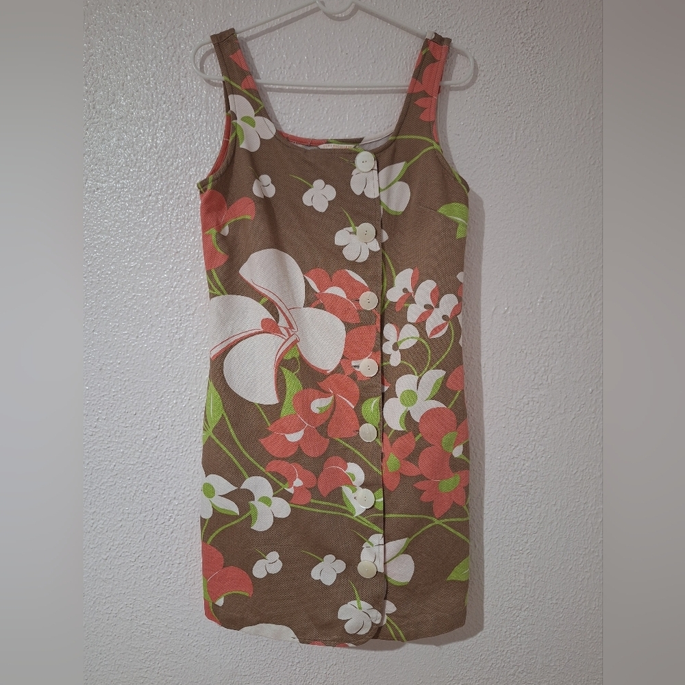 TORI RICHARD VINTAGE  Brown Floral Mini Dress